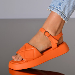 Sandale Cu Platforma Natasha Orange- Need 4 Shoes