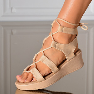 Sandale Cu Platforma Xenia Bej- Need 4 Shoes