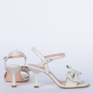 Sandale cu toc Piele Naturala Corina Bej- Need 4 Shoes