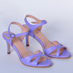 Sandale cu toc Piele Naturala Mariela Lila- Need 4 Shoes