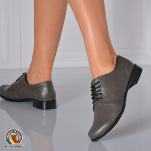 Pantofi Casual Dama Piele Naturala Geanina Gri - Need 4 Shoes