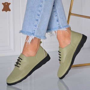 Pantofi Dama Piele Naturala Zelem Olive- Need 4 Shoes