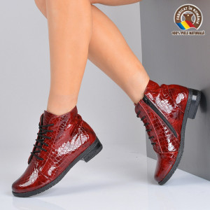 Ghete Dama Piele Naturala Aura 2 Bordo- Need 4 Shoes