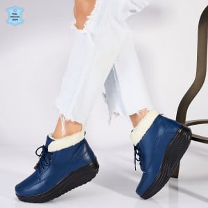 Ghete Dama Piele Naturala Gesy Navy - Need 4 Shoes