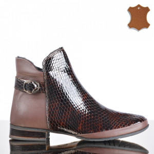 Ghete Dama Piele Naturala Hazal 3 Maro- Need 4 Shoes