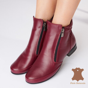Ghete Dama Piele Naturala Hazal  4 Bordo- Need 4 Shoes
