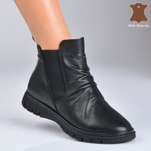 Ghete Dama Piele Naturala Loris 2 Negre- Need 4 Shoes
