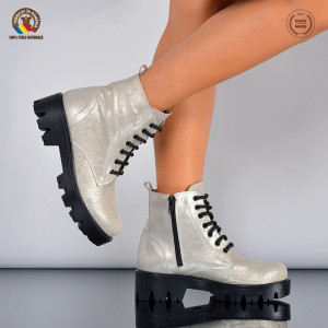 Ghete Dama Piele Naturala Maryn Aurii- Need 4 Shoes