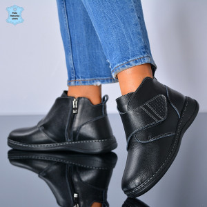 Ghete Dama Piele Naturala Nola Negre- Need 4 Shoes
