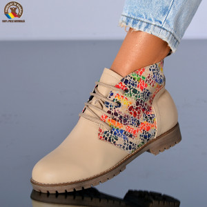 Ghete dama Piele Naturala Serena Bej - Need 4 Shoes