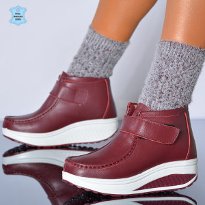 Ghete dama Piele Naturala Zena Bordo- Need 4 Shoes