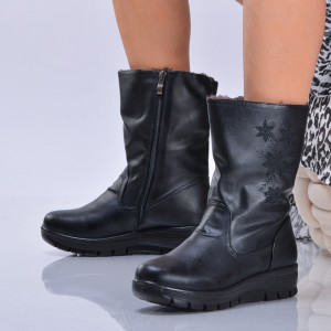Cizme Dama Imblanite Alba Negre - Need 4 Shoes