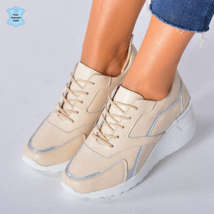 Adidasi Dama Piele Naturala Debby Bej- Need 4 Shoes