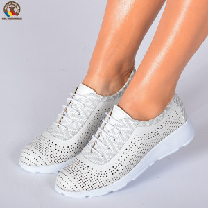 Adidasi Dama Piele Naturala Diana Albi- Need 4 Shoes