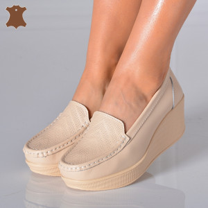 Pantofi Dama Piele Naturala Arien  Bej- Need 4 Shoes