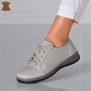 Pantofi Dama Piele Naturala Jesica Gri-Need 4 Shoes