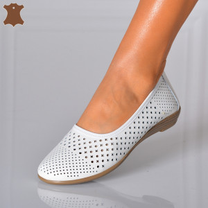 Pantofi Dama Piele Naturala Violeta Albi- Need 4 Shoes