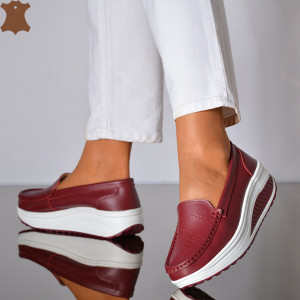 Pantofi Dama Piele Naturala Zena 2 Bordo- Need 4 Shoes