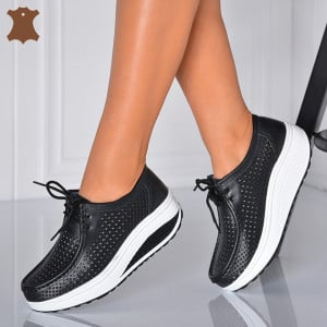 Pantofi Dama Piele Naturala Zena 4 Negri- Need 4 Shoes 