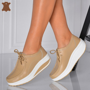Pantofi Dama Piele Naturala Zena 5 Bej- Need 4 Shoes 