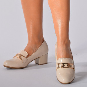 Pantofi Cu Toc Dama Brandy Bej