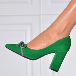 Pantofi Cu Toc Dama Carlina  Verzi- Need 4 Shoes