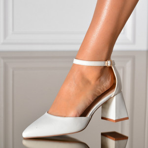Pantofi Cu Toc Dama Charlotte Albi- Need 4 Shoes