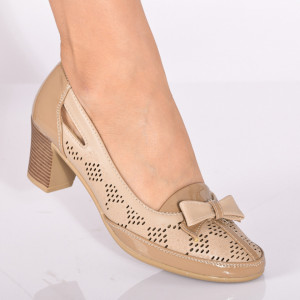 Pantofi Cu Toc Dama Janet Bej- Need 4 Shoes