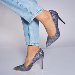 Pantofi Cu Toc Dama Nieve Argintii- Need 4 Shoes