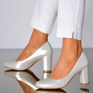 Pantofi Cu Toc Dama Paola Argintii- Need 4 Shoes