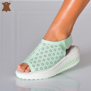 Sandale Dama Piele Naturala Amina Verzi- Need 4 Shoes