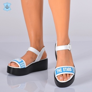 Sandale Dama Piele Naturala Lolly Albastre- Need 4 Shoes