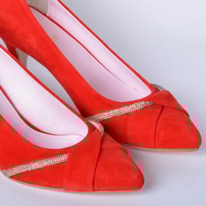 Pantofi Cu Toc Piele Naturala Denise Rosii- Need 4 Shoes