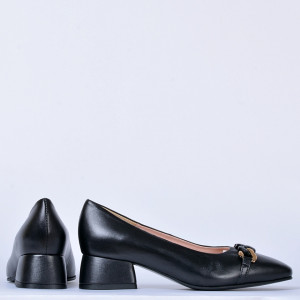Pantofi Cu Toc Piele Naturala Esmer Negri- Need 4 Shoes