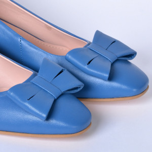 Pantofi Cu Toc Piele Naturala Iness Albastri- Need 4 Shoes