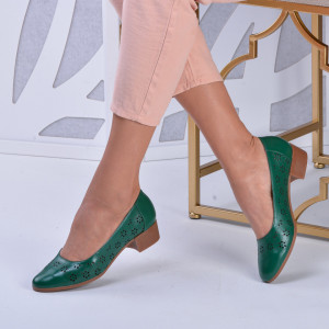 Pantofi Cu Toc Piele Naturala Kale Green - Need 4 Shoes