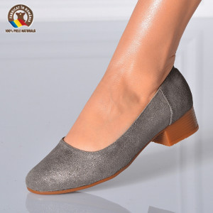 Pantofi Cu Toc Piele Naturala Minola 4 Gun-Need 4 Shoes