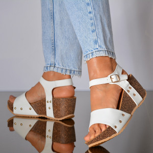 Sandale Cu Platforma Eliandra Albe- Need 4 Shoes