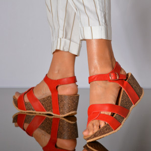 Sandale Cu Platforma Elzira Rosii- Need 4 Shoes