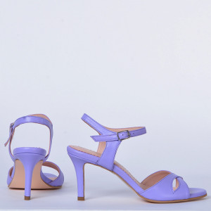 Sandale cu toc Piele Naturala Mariela Lila- Need 4 Shoes