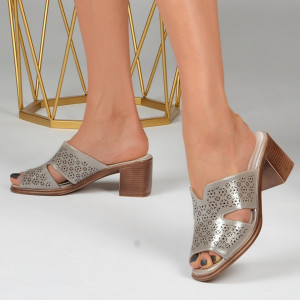 Papuci cu toc Dani Silver - Need 4 Shoes