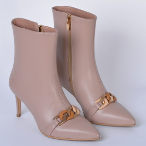 Botine Piele Naturala Danielle Nude- Need 4 Shoes