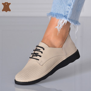 Pantofi Dama Piele Naturala Zelem Bej- Need 4 Shoes