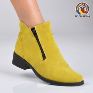 Ghete Dama Piele Naturala Bety 2 Galbene- Need 4 Shoes