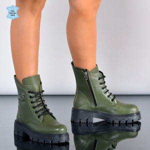 Ghete Dama Piele Naturala Deea 2 Olive- Need 4 Shoes