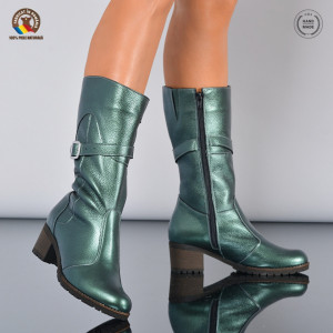 Cizme Dama Piele Naturala Issac 2 Verzi- Need 4 Shoes
