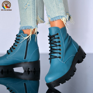 Ghete Dama Piele Naturala Maryn Turcoaz- Need 4 Shoes
