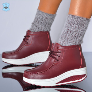 Ghete dama Piele Naturala Zena 2 Bordo- Need 4 Shoes