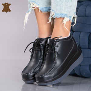 Ghete Dama Imblanite Piele Naturala Tokyo Negre - Need 4 Shoes