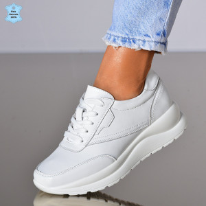 Adidasi Dama Piele Naturala Erasto Albi- Need 4 Shoes